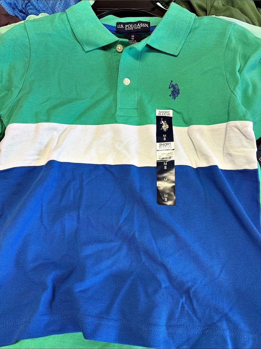 U.S. Polo Assn. Colorblock Polo Shirt. Boys Color Block Polo Size Medium NWT